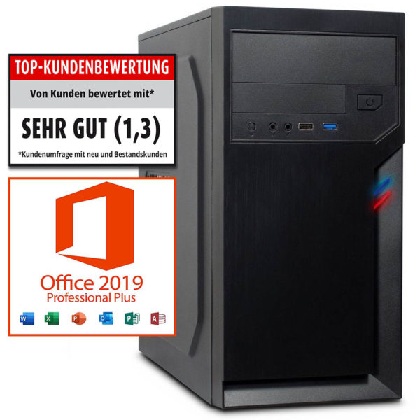 Schneller Büro PC mit Intel i5, Windows 10 + Microsoft Office 2019 599€